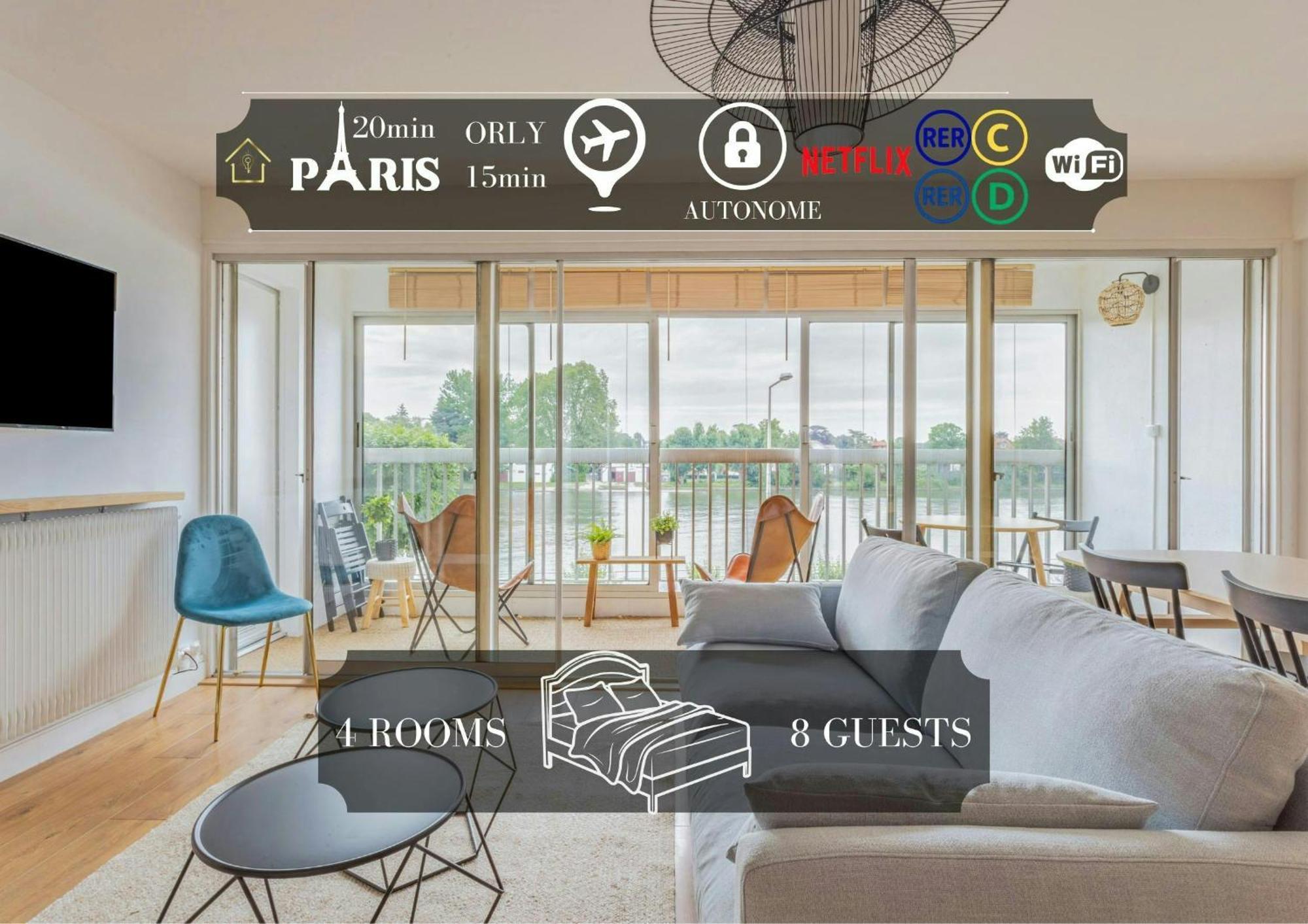 Appart'Hôtel Luminous Vue Seine- Paris 15min Juvisy-sur-Orge Exterior foto